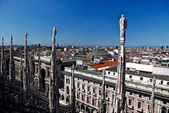 A view from Duomo di Milano's rooftop