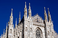 A detail of Dumo di Milano's facade